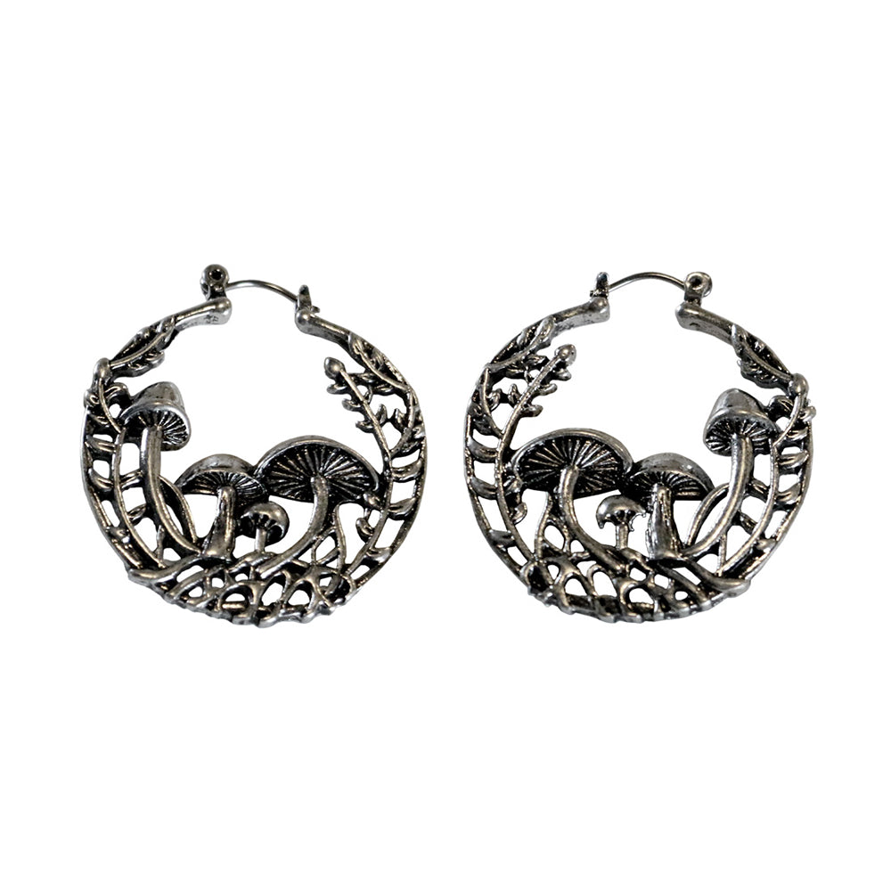 Mushroom Hoop Earrings