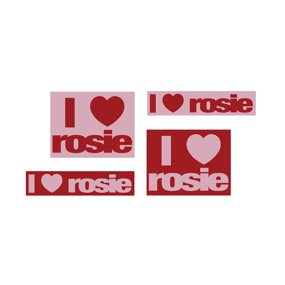 ‘i heart rosie’ box logo sticker set