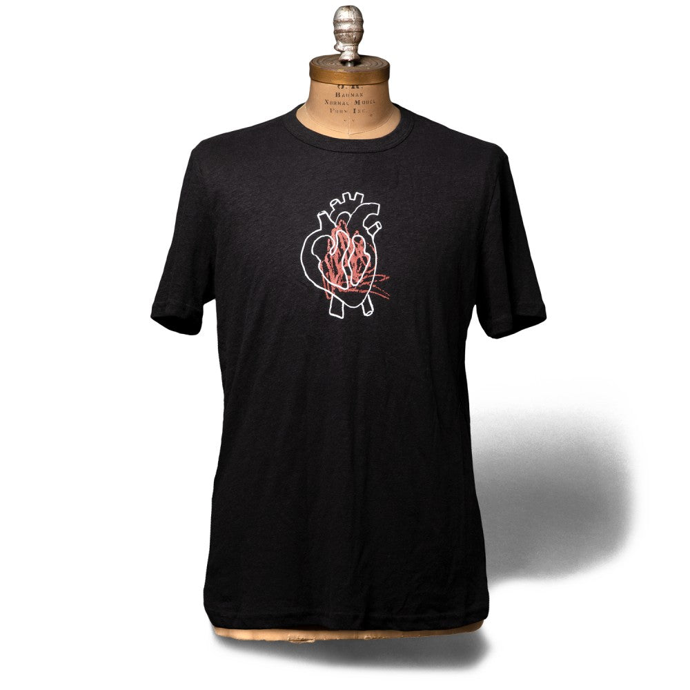 Soft Organic Heart Solo Men's Black T-Shirt